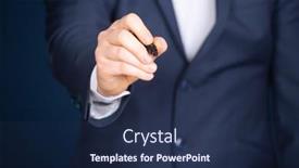  Presentation with business profit - Beautiful theme featuring businessman-writing-drawing backdrop and a navy blue colored foreground