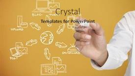  Presentation with graphic - Slides having doodle blog hand drawn - businessman writing graphic against yellow background and a yellow colored foreground