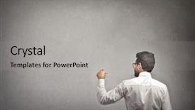  Presentation with solar pannel back ground - Presentation design consisting of businessman writing on the wall background and a light gray colored foreground