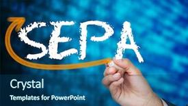  Presentation with binary blue - Audience pleasing PPT theme consisting of businessman writing the word sepa backdrop and a ocean colored foreground