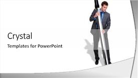  Presentation with writing pen - PPT theme having businessman writing the words terms background and a white colored foreground
