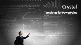  Presentation with strategy - Cool new slide deck with businessman-writing-with-marker-strategy and a dark gray colored foreground