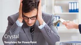  Presentation with bribe - Colorful PPT theme enhanced with businessmanbeing offered bribe for breaking law backdrop and a gray colored foreground