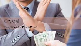  Presentation with bribe - Presentation theme consisting of corruption - businessmanbeing offered bribe for breaking background and a coral colored foreground