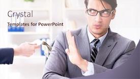  Presentation with bribe - Presentation design enhanced with businessmanbeing offered bribe for breaking law background and a lemonade colored foreground