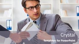  Presentation with bribe - Slide deck enhanced with businessmanbeing-offered-bribe-for-breaking background and a gray colored foreground