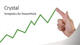  Presentation with growth chart - Colorful presentation theme enhanced with businessman's hand on chart backdrop and a white colored foreground