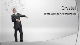  Presentation with sickness - Colorful presentation design enhanced with businessmans nightmare - sleeping sickness young businessman backdrop and a white colored foreground