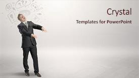  Presentation with sickness - Colorful presentation theme enhanced with businessmans nightmare - sleeping sickness young businessman backdrop and a sky blue colored foreground