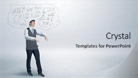  Presentation with sickness - PPT theme with businessmans nightmare - sleeping sickness young businessman background and a light gray colored foreground