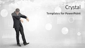  Presentation with report - PPT theme with businessmans nightmare - workaholic businessman dreaming about his background and a white colored foreground