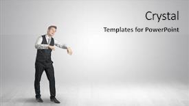  Presentation with sleepy yawning man driving car - Slide set consisting of businessmans nightmare - zombi sleepy maniac businessman walking background and a light gray colored foreground