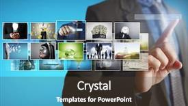  Presentation with photo album - PPT layouts featuring businessmen and reaching images streaming background and a tawny brown colored foreground