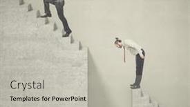  Presentation with adversity - Theme with businessmen-climb-a-ladder background and a light gray colored foreground