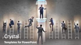  Presentation with promotion - Cool new presentation with businessmen in accelerated and fast backdrop and a  colored foreground