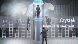  Presentation with fast speed broadband accelerate internet - Cool new presentation theme with businessmen in accelerated and fast backdrop and a  colored foreground