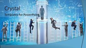  Presentation with promotion - Beautiful PPT theme featuring businessmen in accelerated and fast backdrop and a  colored foreground