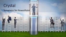  Presentation with promotion - Amazing PPT layouts having businessmen in accelerated and fast backdrop and a  colored foreground