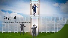  Presentation with fast speed broadband accelerate internet - Presentation theme featuring businessmen in accelerated and fast background and a  colored foreground