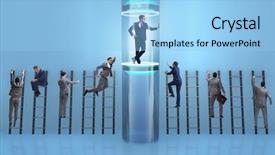  Presentation with promotion - Amazing presentation theme having businessmen in accelerated and fast backdrop and a  colored foreground