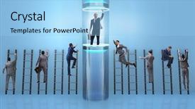  Presentation with promotion - Audience pleasing slide set consisting of businessmen in accelerated and fast backdrop and a  colored foreground