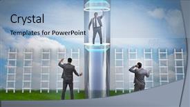  Presentation with fast speed broadband accelerate internet - Amazing presentation design having businessmen in accelerated and fast backdrop and a  colored foreground