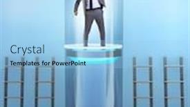  Presentation with promotion - Beautiful PPT layouts featuring businessmen in accelerated and fast promotion concept backdrop and a light blue colored foreground