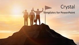  Presentation with achievement - PPT layouts featuring businessmen in achievement and teamwork background and a lemonade colored foreground