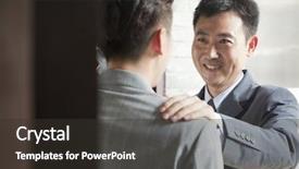  Presentation with ancient doorway - PPT theme with businessmen-in-doorway background and a dark gray colored foreground