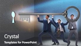  Presentation with synergy collaboration cooperation teamwork concept - Beautiful slide deck featuring businessmen in team and teamwork backdrop and a dark gray colored foreground