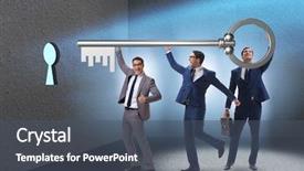  Presentation with teamwork - Presentation design featuring businessmen in team and teamwork background and a ocean colored foreground