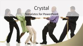  Presentation with tug of war sport - Cool new slide deck with businessmen playing tug of war backdrop and a white colored foreground