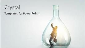  Presentation with bottle - Slides with businessmen-scared-inside-glass-bottle background and a light gray colored foreground