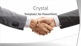  Presentation with shaking hands - Slide set having businessmen-shaking-hands-isolated background and a white colored foreground