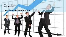  Presentation with matrix - Presentation enhanced with businessmen showing growth-share matrix background and a  colored foreground