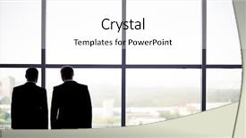  Presentation with octagon two mma fighters standing - Cool new presentation with businessmen standing by the window backdrop and a white colored foreground