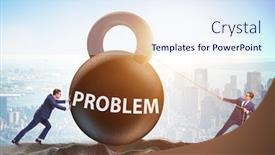  Presentation with difficult conversation - Amazing presentation having businessmen-trying-to-deal backdrop and a sky blue colored foreground