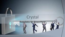  Presentation with new opportunity - Beautiful PPT theme featuring win win solution partnership strategy - businessmen unlocking new opportunity backdrop and a light blue colored foreground