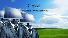  Presentation with solar panels el paso - Theme with businessmen with a solar panels background and a light blue colored foreground