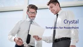  Presentation with ready - Amazing presentation design having businessmen with documents and briefcase backdrop and a sky blue colored foreground