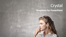  Presentation with gray - Beautiful slide deck featuring businessmind - profile of beautiful woman backdrop and a gray colored foreground