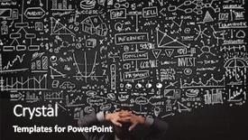  Presentation with office chair - Slide set consisting of businessmind - young businessman sitting in office background and a dark gray colored foreground