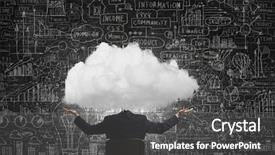  Presentation with cloud - Audience pleasing slide deck consisting of businessmind - young businessman with cloud instead backdrop and a  colored foreground