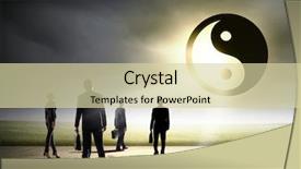  Presentation with yin yang - Beautiful slides featuring businesspeople and yin yang backdrop and a soft green colored foreground