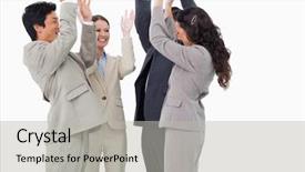  Presentation with self motivation - Cool new presentation with businesspeople doing self-motivation ritual backdrop and a  colored foreground