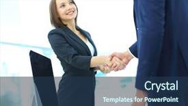  Presentation with five star hotel for client - Cool new PPT layouts with businesspeople or businesswoman and client backdrop and a ocean colored foreground