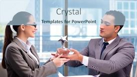  Presentation with prize - Beautiful PPT theme featuring businesspeople-receiving-award-prize backdrop and a sky blue colored foreground