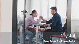  Presentation with wrestling - Slide deck with businesspeople-rivalry-and-people-concept background and a dark gray colored foreground