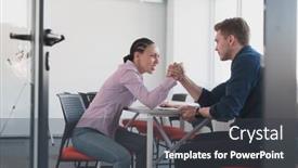  Presentation with wrestling - Presentation enhanced with businesspeople-rivalry-and-people-concept background and a dark gray colored foreground
