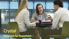  Presentation with coffee - PPT theme with businesspeople taking a coffee break background and a tawny brown colored foreground